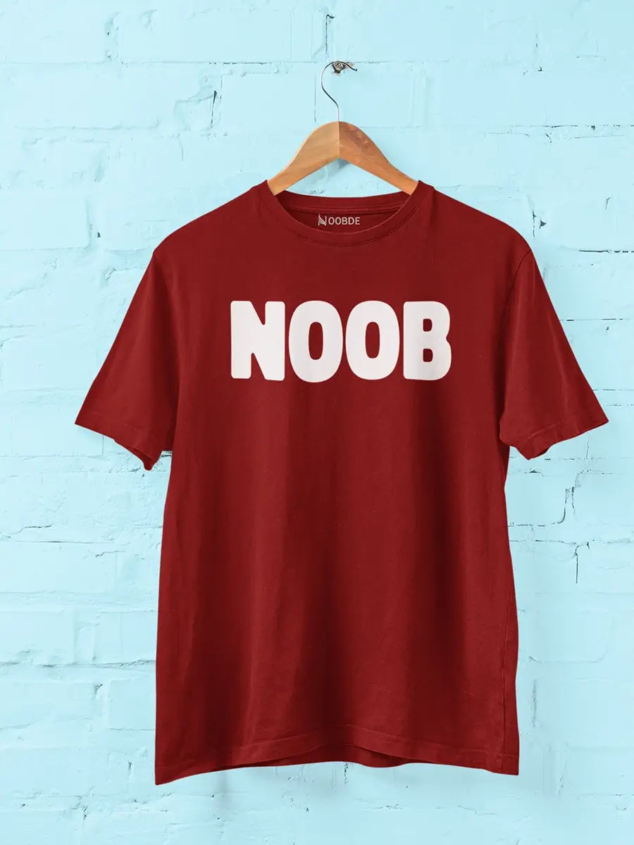 Maroon Noob print t shirt